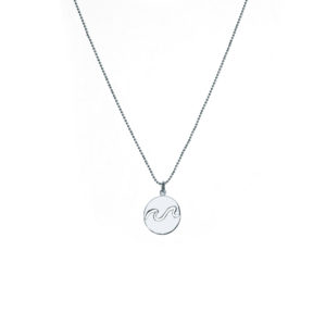 Silver Wave Pendant With Chain